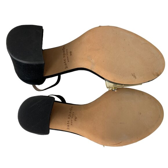 Kate Spade New York Marci Black Sandals Embellished PVC Strap Size 7M 7285 - Picture 14 of 14